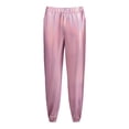 thumbnail image 5 of LEKWK Girls Joggers Metallic Shiny Satin Jogger Pants Elastic Waist Tapered Leg Performance Dance Comfortable Casual Professional Dance Trousers, 5 of 5