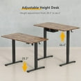 thumbnail image 3 of 43.3" X 24" Electric Standing Desk, Height Adjustable Memory Computer Sit Stand up Desk with Hanging Hooks and Cable Management (Retro Whole-Piece Desktop and Black Desk Frame), 3 of 9