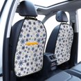 thumbnail image 3 of Fuzoiu blue Snowflake Prints Print 2 Pack Kick Mat Back Seat Protector With 3 Storage Pockets, Universal Car Seat Back Organizer For Kids Pets, Waterproof Backseat Protector For Most Car, 3 of 8