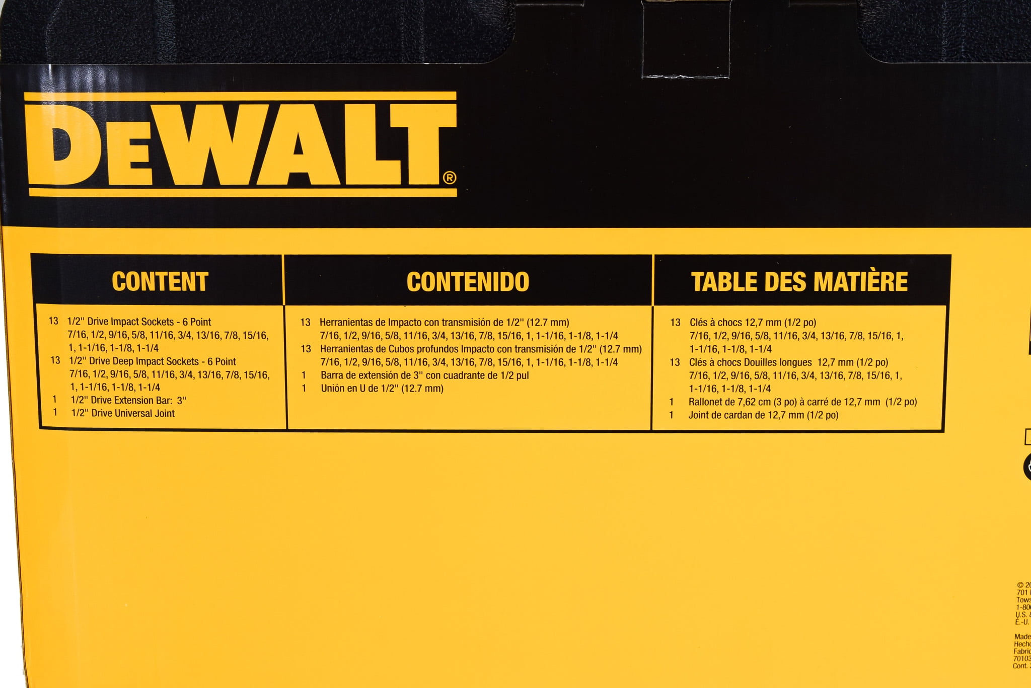 Dewalt Dwmt19244, 1/2-inch Oxide Finish Impact Socket Wrench & Set, 28 Pieces