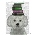 thumbnail image 3 of Fab Funky 20x24 Black Modern Framed Museum Art Print Titled - Bichon Frise and Books, 3 of 5