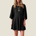 thumbnail image 2 of HXWCHs Wedding Guest Jumpsuits for Women, Women's Casual Loose Fit Short Sleeve Romper Jumpsuit Dress Featuring Convenient Side Pockets M Black, 2 of 8
