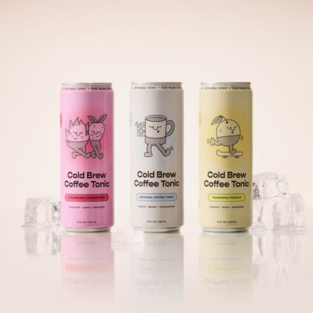 SPRITZI STRAWBERRY DRAGONFRUIT SPARKLING COLD BREW COFFEE TONIC, 115MG CAFFEINE, 12 PACK, 12 FL OZ CANS