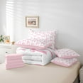 thumbnail image 6 of Homewish White Pink Bow Bedding Comforter Set 7pcs for Girls, Kawaii Princess Bowknot Queen Bedding Sets, Cute Ribbon Reversible Queen Sheet Sets, Luxury Bedroom Decor, 6 of 8