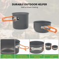 thumbnail image 4 of Camping Grill Cooking Cookware Kit Stainless Steel Camping Pots and Frying Pans AllinOne Outdoor Portable Camp Cookset Grilling Tools for Backing & Campfire (Person, 4 of 7