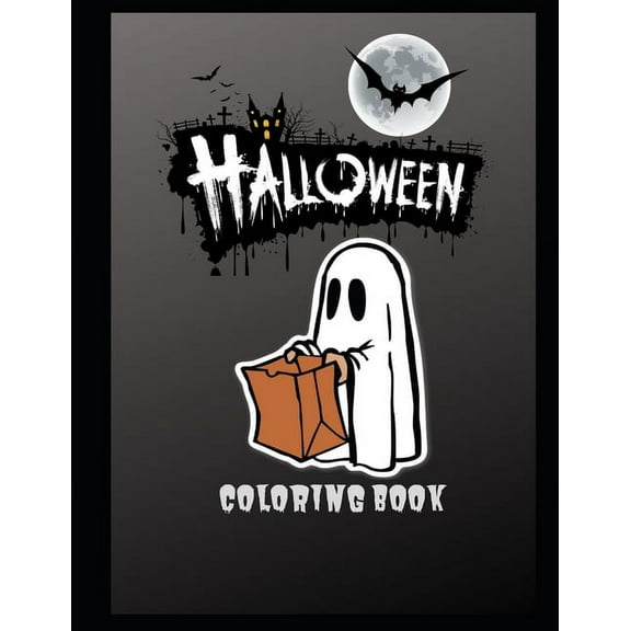 Halloween Coloring Book: Halloween Coloring Book, Black and White drawings and colored illustrations to be inspired! Fun, (Paperback)