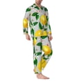 thumbnail image 6 of Salouo Lemon1 Print Button-Front Long Sleeve Pajama Set for Men, Soft 2Pjs Men's Long Sleeve Sleepwear -Large, 6 of 7