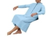 thumbnail image 4 of INSPIRE CHIC Nightgown for Men's Contrast Color Stand Collar Long Sleeves Button Closure Nightshirts Blue S, 4 of 4