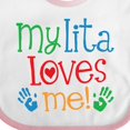 thumbnail image 4 of Inktastic My Lita Loves Me Grandchild Boys or Girls Baby Bib, 4 of 4