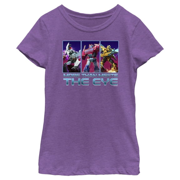 Girl's Transformers: EarthSpark Character Panels  Graphic Tee Purple Berry X Large