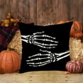 thumbnail image 4 of Halloween Skull Decorative Pillow Covers Cotton Linen Vintage Skeleton Hand Hug You Wicked Scary October 31 Halloween Home Sofa Couch Decor Throw Pillow Cases 18x18 Inch, Black, 4 of 6