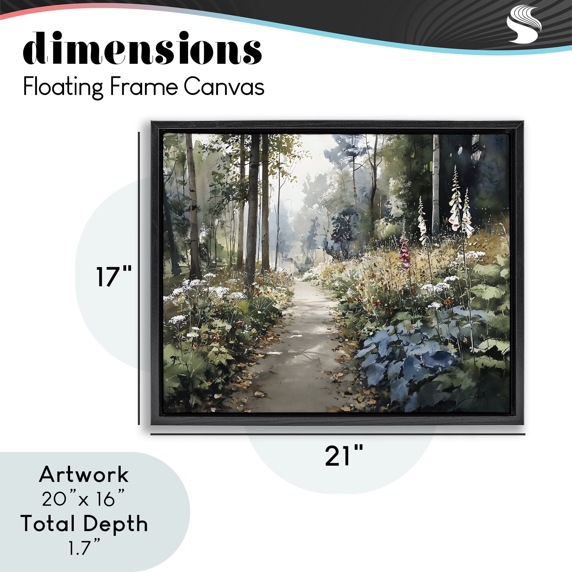 Stupell Industries Foliage Forest at Dusk Black Framed Floater Canvas Wall Art, design by Franklyn Gregory