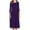 #04,Purple, variant on Aoochasliy 3/4 Sleeve Midi Dresses for Women 2024 Fashion Solid Color Pleated Dress Casual Plus Size Crewneck Long Dress