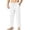 White #1, variant on WULMLEO Men's Linen Pants Casual Beach Summer Pant Elastic Waist Drawstring Lightweight Trousers Dark Gray M