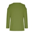 thumbnail image 6 of Gaecuw Womens Shirts 3/4 Sleeves for Summer Plain Cold Shoulder Sleeve Tees Crewneck Loose Shirts Pullover Tops Three Quarter Blouse Stylish T Shirts Dressy Travel Green XL, 6 of 6
