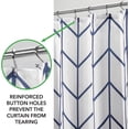 thumbnail image 2 of Polyester Fabric Modern Geometric Herringbone Print Shower Curtain with Reinforced Buttonholes for Master and Guest Bathroom - Machine Washable & Water Resistant - 72" x 72" - Navy Blue/White, 2 of 5