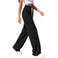 thumbnail image 5 of Womens Work Pants Fashion Women Casual High Waist Loose Straight Solid Pants Suit Wide Leg Pants Black Free Size, 5 of 6