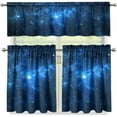 thumbnail image 4 of Galaxy Nebula Kitchen Curtain Valance and Tiers Set Washroom Filters Light Short & Long Tier Curtain for Living Room, 4 of 6