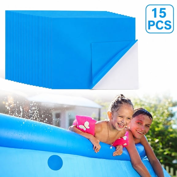 15 Pcs Blue Pool Repair Patches Self-Adhesive Vinyl Patch for Liners