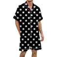 thumbnail image 1 of Men's Gradient Multicolored Printed Silk Satin Short Sleeve Button Up Pajama Wear Set for Comfortable Sleep and Relaxation at Home, 1 of 4