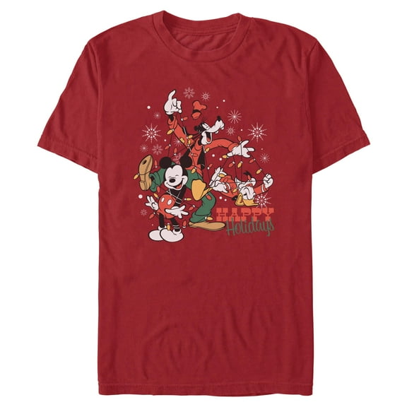 Mens Mickey & Friends Happy Holidays Trio T Shirt