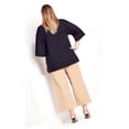 thumbnail image 2 of Refinity Women's Plus Size Sweet Crete Top 3/4 Sleeves V-Neck - Black, 2 of 3