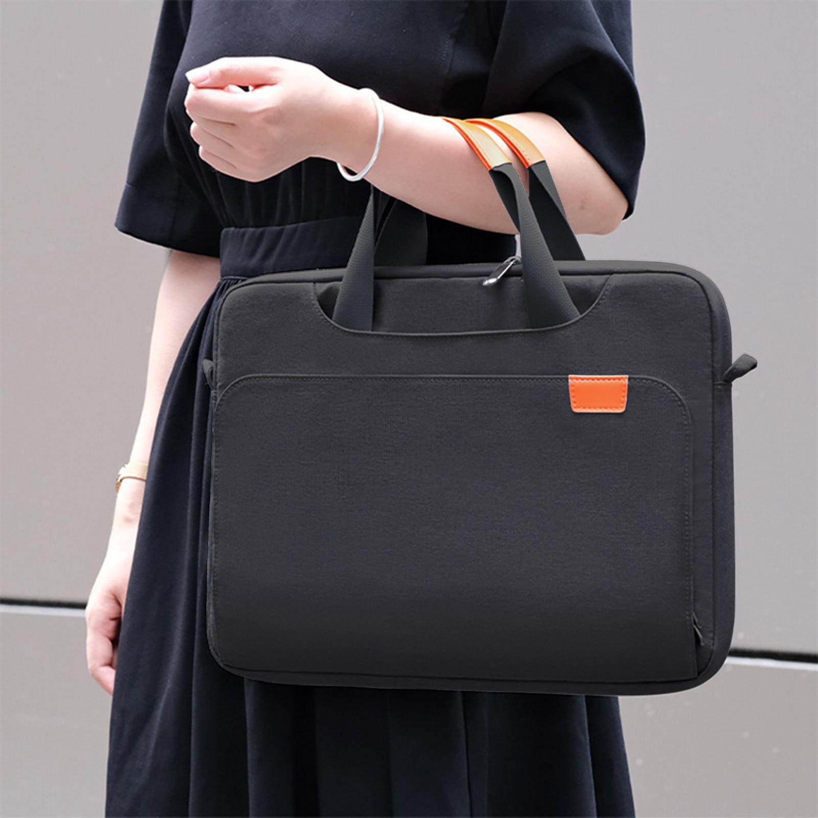 COM1950s 15.6 Inch Laptop Bag,Crossbody Shockproof Computer Case with Removable Shoulder Strap,Waterproof Portable Design and Trolley Compatible for Travel