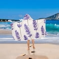 thumbnail image 2 of Yayeee Kids Hooded Towels Toddler Soft Absorbent Beach Bathing Wrap 50" x 23.5", Lavender Pattern, 2 of 5