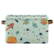 Yayeee Canvas Storage Basket with Handles for Shelves Fabric Bins Closet Organizer, Space Patterns