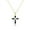Yellow, variant on 925 Sterling Silver Cross with Created Sapphire and CZ Stones Pendant Necklace- Adjustable Chain 16"-18" (Silver)