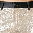 thumbnail image 4 of Men Shiny Sequin Straight‑Leg Dress Pants, Glitter Sparkly Waistband Trousers, Nightclub Party Stage Pants, 4 of 5