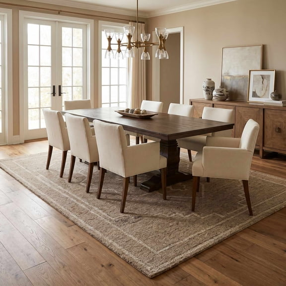 Hauteloom Montecarlo Wool Living Room, Bedroom Area Rug - Bohemian, Transitional - Beige, Taupe, Sandstone - 2' x 3'