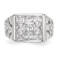 thumbnail image 4 of Sterling Silver Rhodium Plated Men's Fashion CZ Ring QR1281, 4 of 5
