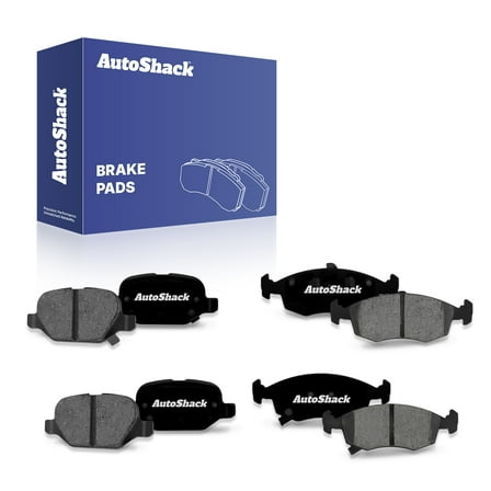 AutoShack Front & Rear Ceramic Brake Pad Set | Replacement for 2012-2017 Fiat 500 | 8-PC