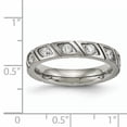 thumbnail image 5 of Titanium Polished Grooved CZ Ring, 5 of 9
