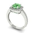 thumbnail image 2 of Solitaire with Accents Engagement Ring for Women - 1.335ct Simulated Green Diamond in 14K White Gold Promise Ring, 2 of 6
