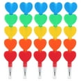 thumbnail image 1 of 5 lápices de plástico apilables con forma de corazón para escribir a mano, ideales para estudiantes., 1 of 7