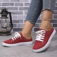 thumbnail image 4 of BOERTEU Women Frayed Edge Canvas Mule Sneakers, Lace Up Slip On Backless Casual Flat Shoes, Lightweight Non-Slip Walking Loafers for Daily Wear, 4 of 10