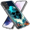 thumbnail image 2 of MUNDAZE Samsung Galaxy S21 FE Blue Apocalypse Cyberpunk Skull Feather Double Layer Phone Case Cover, 2 of 5