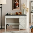 thumbnail image 2 of VEANERWOOD Farmhouse 47" Executive Desk, Computer Desk with Drawers and Storage Cabinet, Workstation Computer Desk for Home Office, Study., 2 of 8