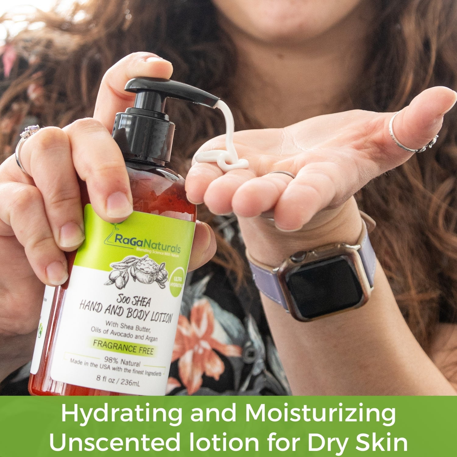 RaGaNaturals Fragrance Free Hand and Body Lotion - All Natural, Vegan, Dry Skin Moisturizer, 8 fl oz