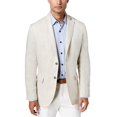 thumbnail image 3 of Tasso Elba Mens Linen Two Button Blazer Jacket, Beige, Big & Tall, Small, 3 of 4