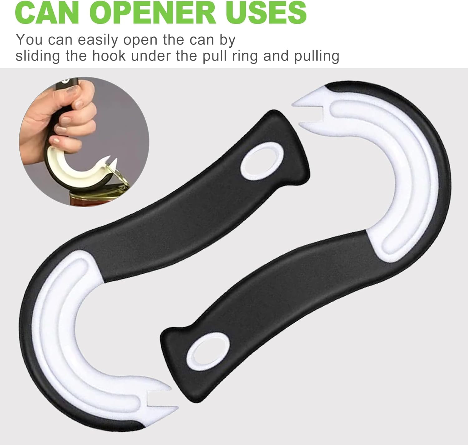 FRKSMD-2 Pack Ring Pull Can Opener for Soda, Cat & Canned Food – Arthritis-Friendly Grip for Seniors, Easy Tab Opener Protects Nails & Joints