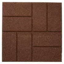 Dual Sided Rubber Paver Tile - 16" X 16" X 3/4" (Brown, 5 Tiles)