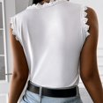 thumbnail image 5 of Summer O-neck Solid Casual Camisole Vest Tee Sleeveless Women's Tops T-shirt BLACK 2XL, 5 of 8