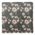 thumbnail image 4 of Bimba Gray Floral & Bird Pure Silk Printed Head Bandanas Summer Neck Wrap Scarf 40 x 80 Inches, 4 of 6