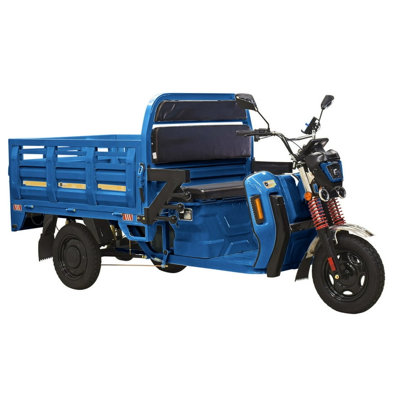 Massimo New Cargo Max 60V 2WD Electric E Trike Blue Utility Task