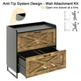 thumbnail image 7 of Vabches Lateral File Cabinet with Charging Station for Letter/Legal/A4 Size Hanging Files, Brown, 7 of 7