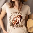 thumbnail image 4 of Game Day Touchdown Season T-Shirt | Brown Football Bow Fall Tee, White, Size S, 4 of 6