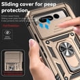 thumbnail image 6 of Allytech Shockproof Case for Google Pixel Fold, Military Grade Shockproof Protective Ring Holder Kickstand Slide Camera Lens Protector Bumper Phone Case Cover for Google Pixel Fold - Gold, 6 of 10